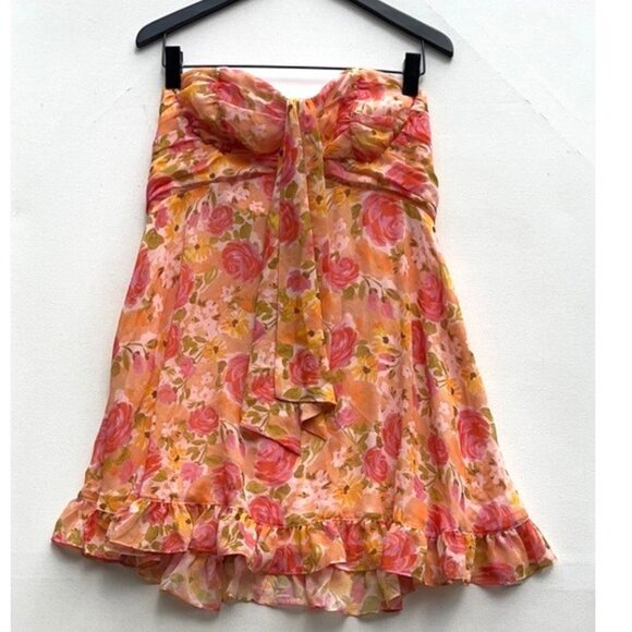 NEW $198 FOR LOVE AND LEMONS TEAGAN SLEEVELESS FLORAL PRINT MINI DRESS SIZE XL - Picture 2 of 6